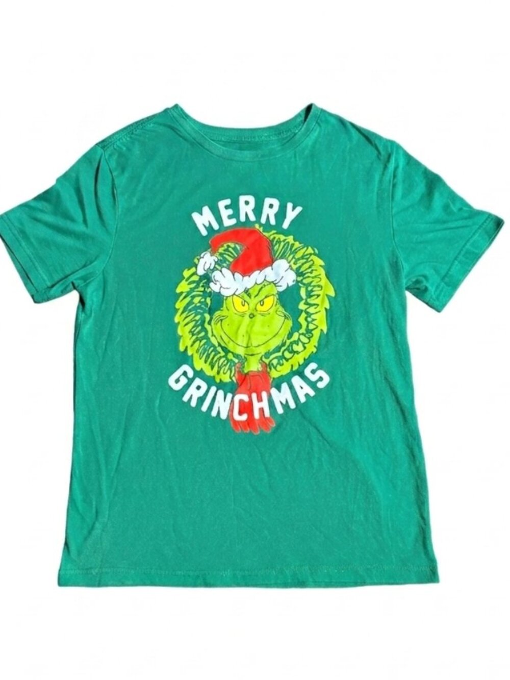The Grinch Men's Grinch T-Shirt Merry Grinchmas Short Sleeves Medium Green NEW